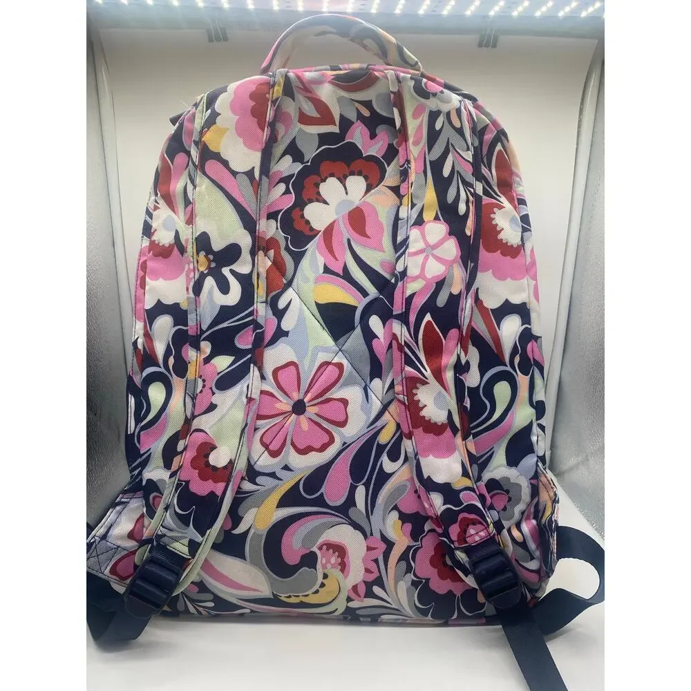 Vera Bradley Mod Paisley Pink Blue Lighten Up Essential Backpack School Travel